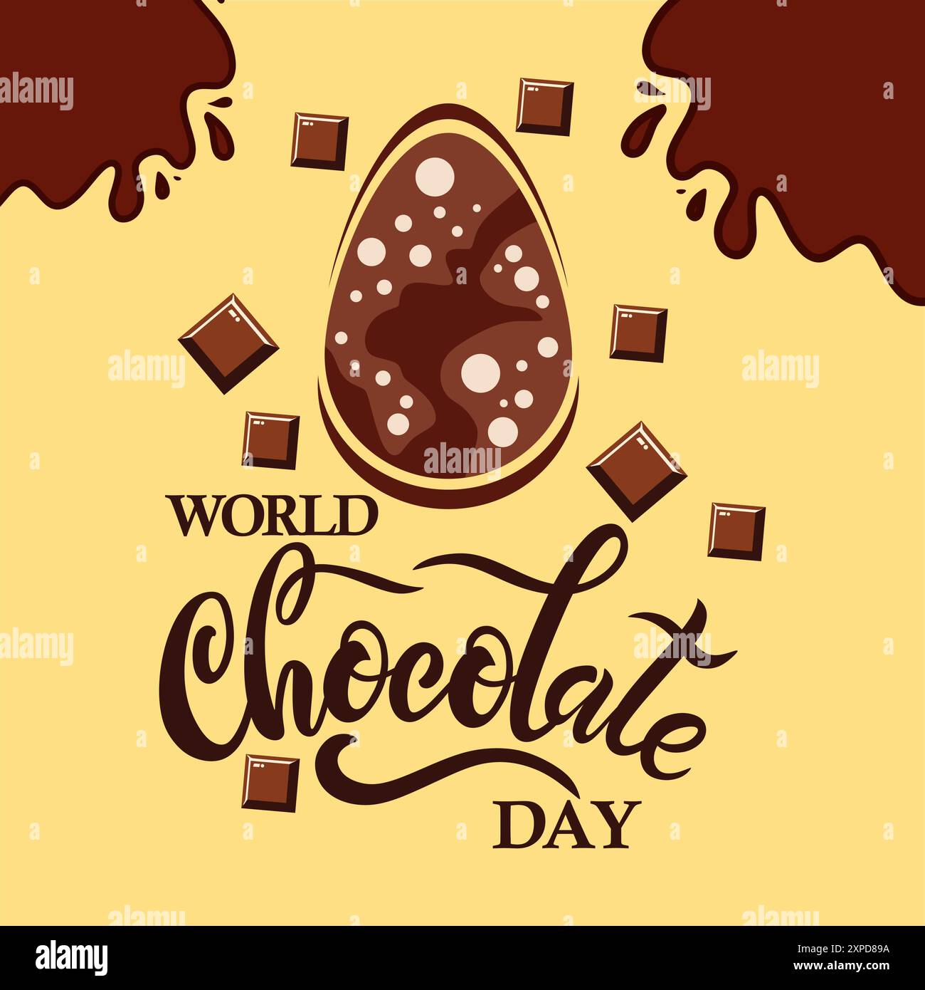 world chocolate egg poster design Stock Vector