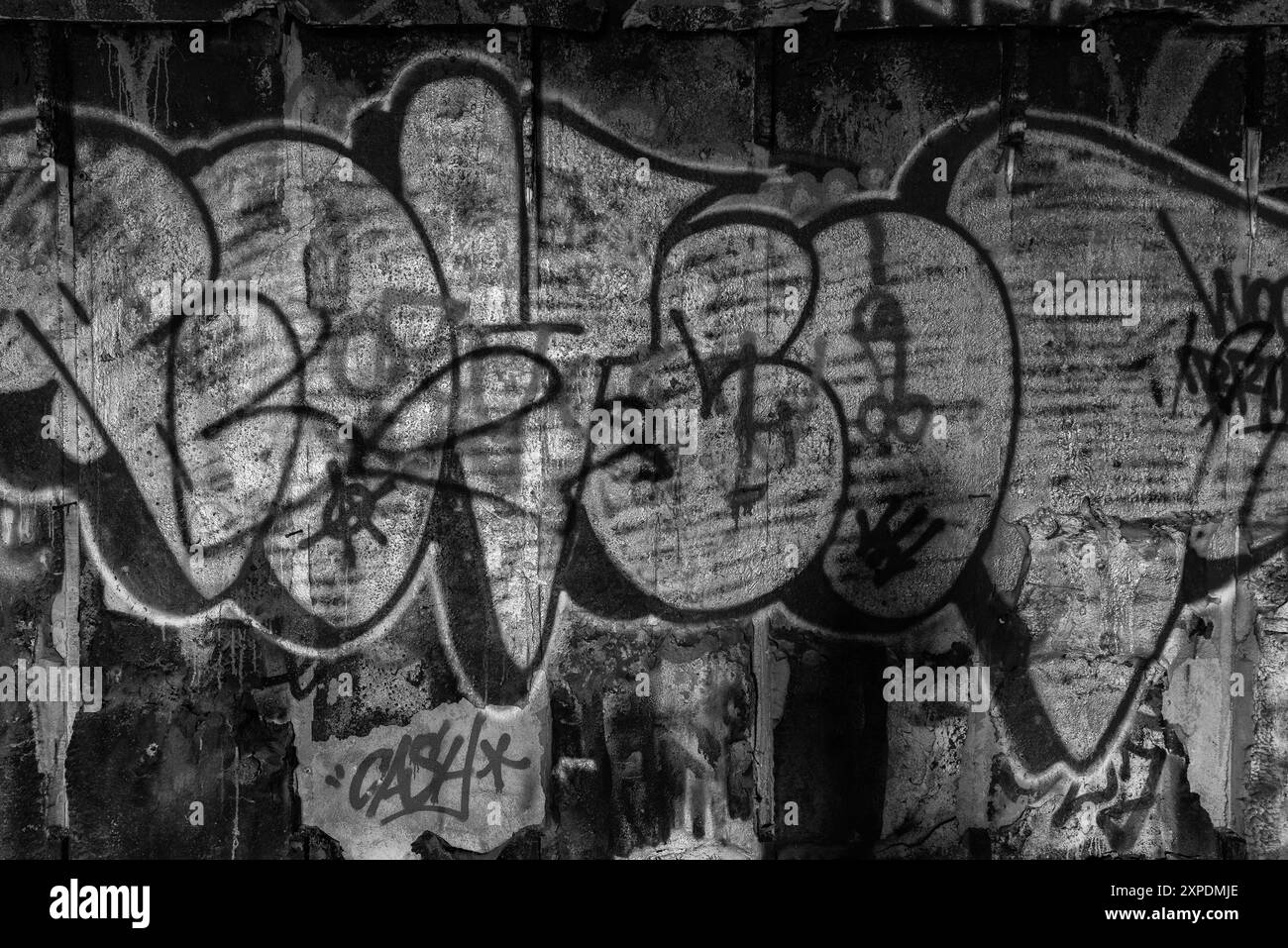 The ruins of CFS Lac St. Denis, Québec, Canada and its graffiti and strcutural damages. Stock Photo