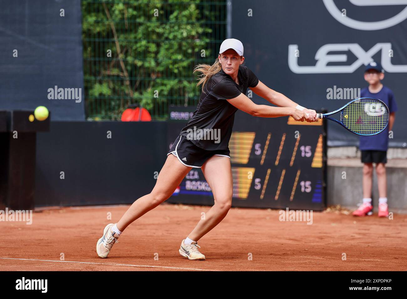 Hamburg, Hamburg, Germany. 5th Aug, 2024. Lea Boskovic (CRO) returns with backhand during the ECE LADIES HAMBURG OPEN - Womens Tennis, WTA125 (Credit Image: © Mathias Schulz/ZUMA Press Wire) EDITORIAL USAGE ONLY! Not for Commercial USAGE! Stock Photo