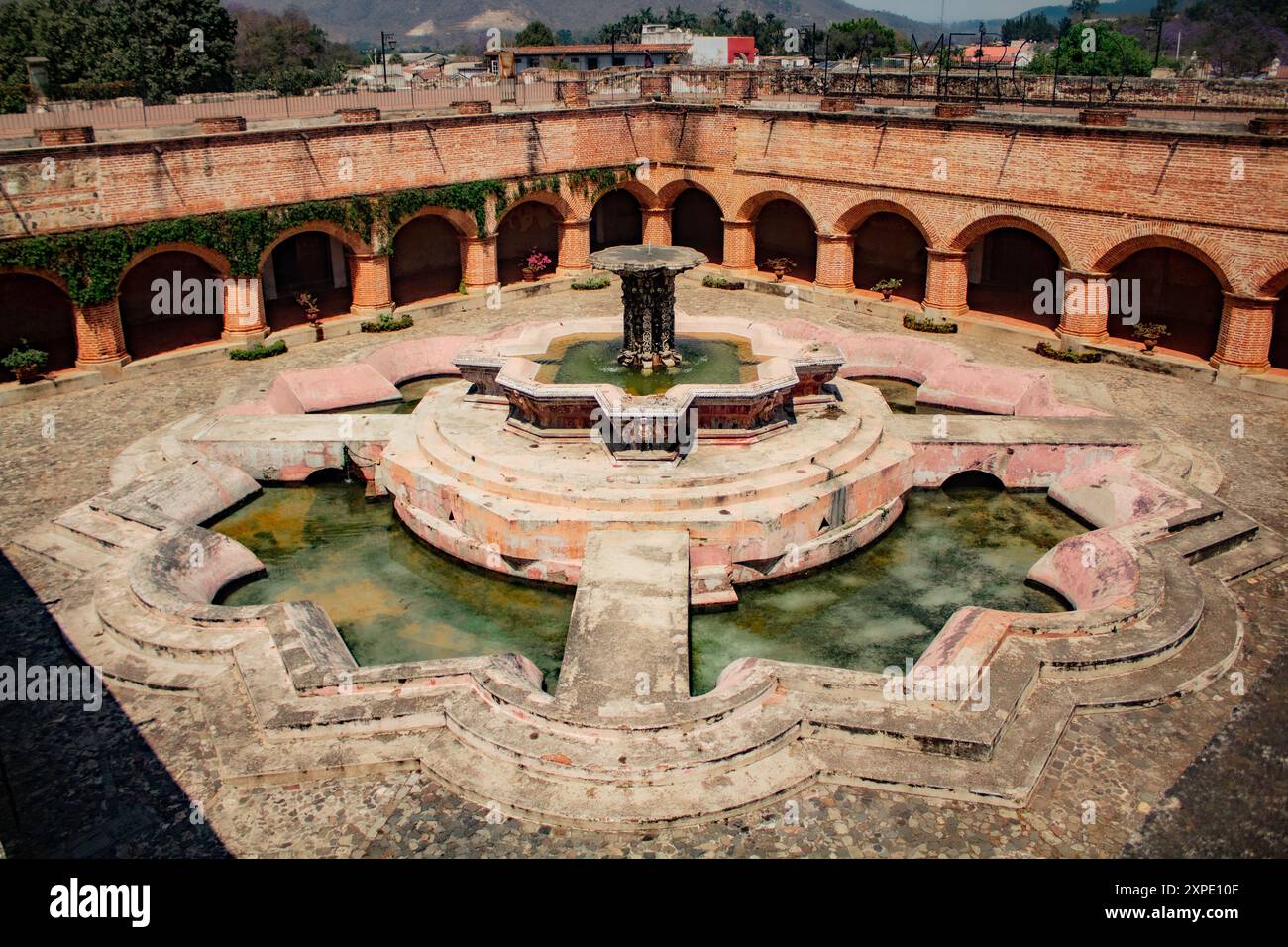 Fountain of La Merced Monastery (Convent), Antigua Guatemala Stock Photo