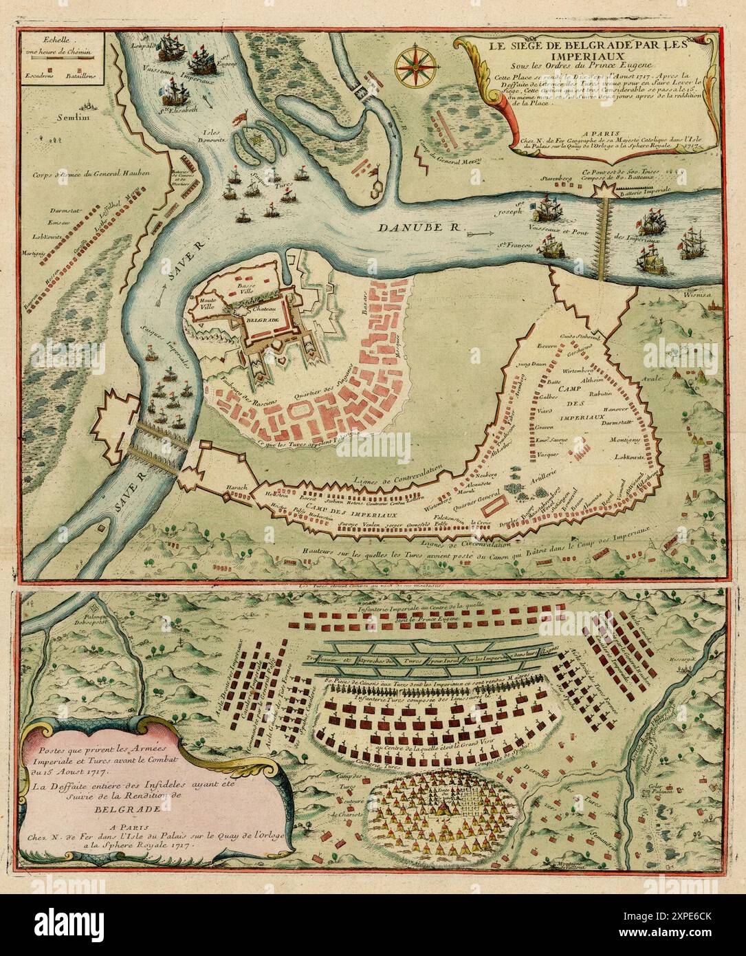 Vintage Pictorial Map. A map of Belgrade and environs, showing the ...