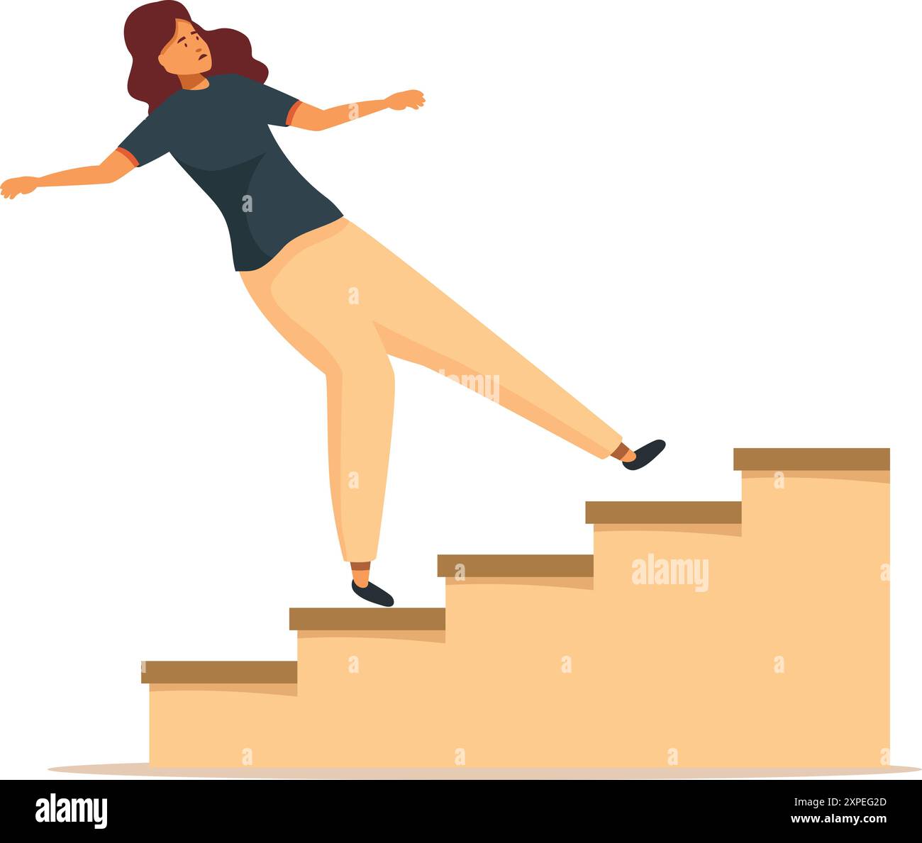 Woman falling down stairs Cut Out Stock Images & Pictures - Alamy