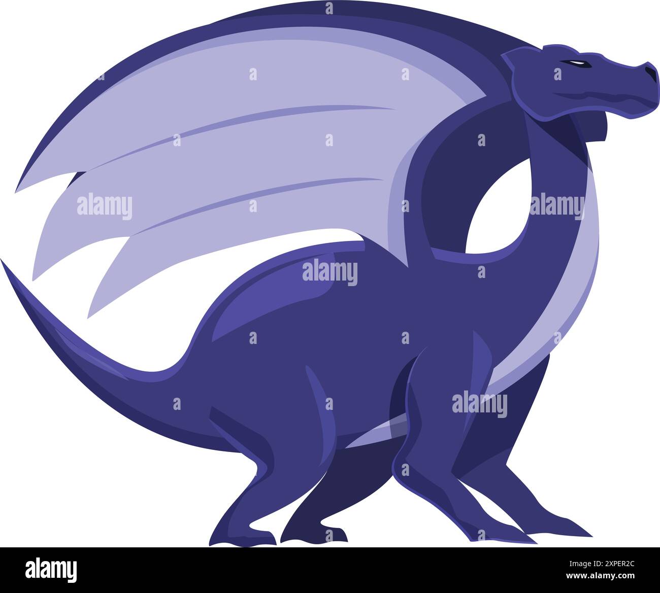 Majestic purple dragon standing proudly with its wings spread Stock ...