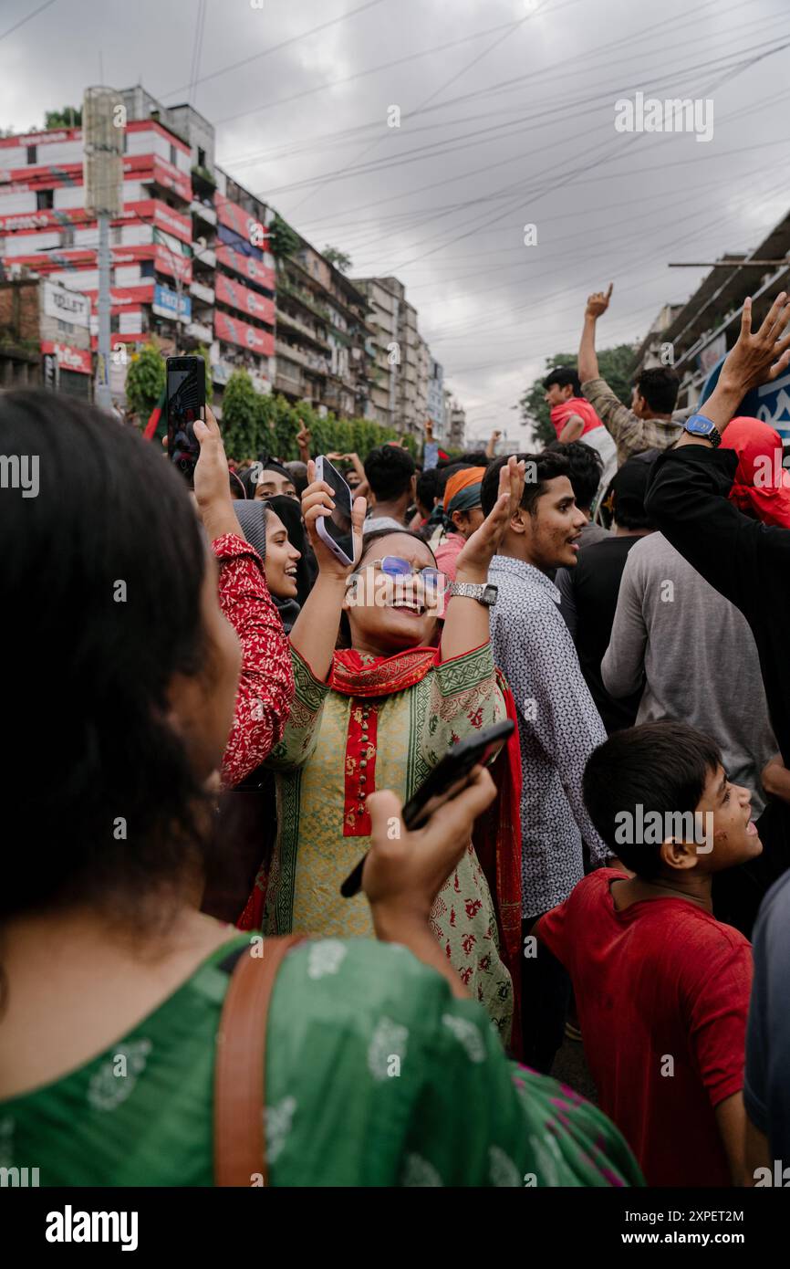 Bangladeshi people are celebrating Freedom Day of their new Bangladesh, Chittagong/ Bangladesh: 5 August 2024 Stock Photo