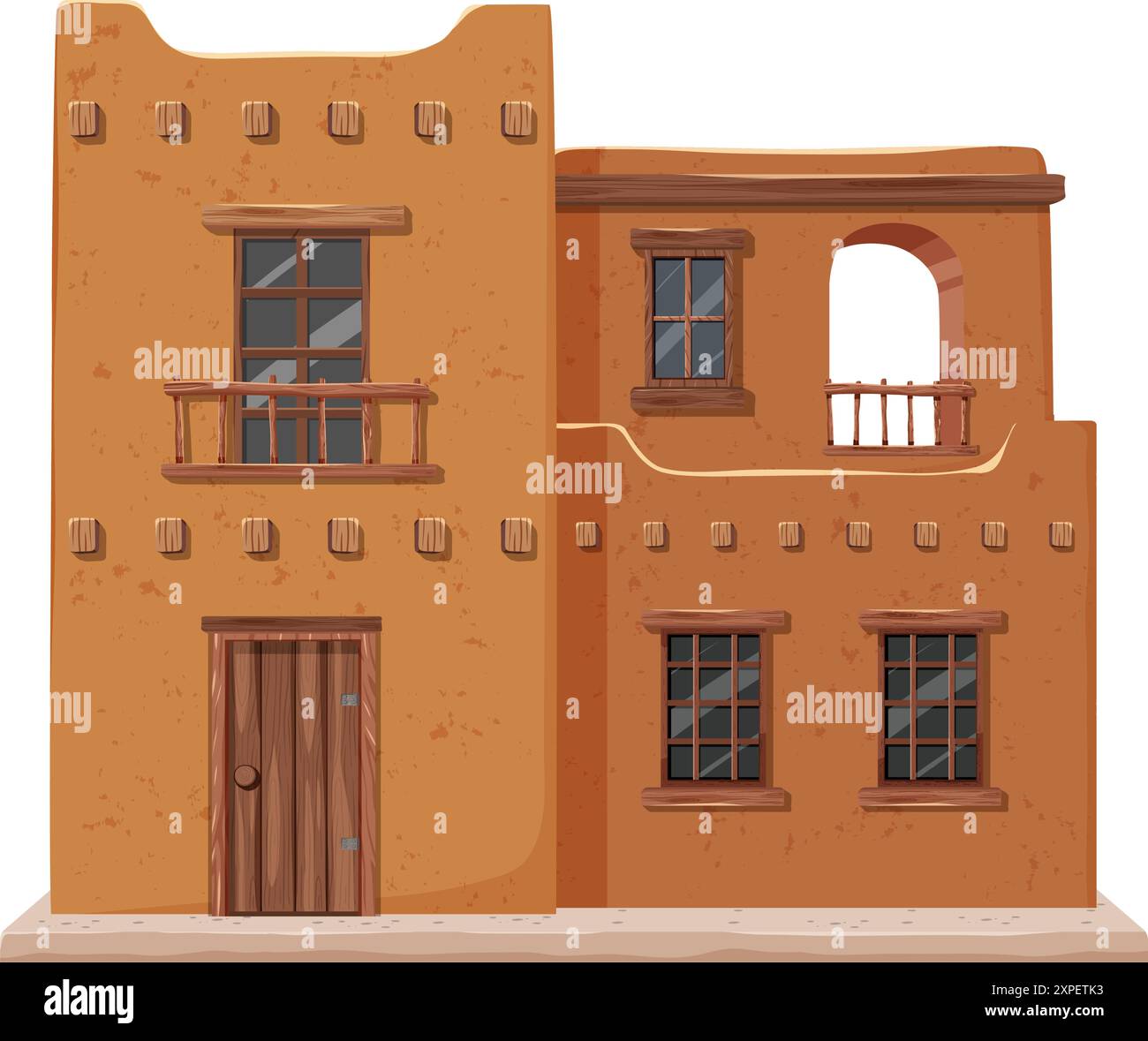 Illustration of a classic Mexican adobe house Stock Vector Image & Art ...