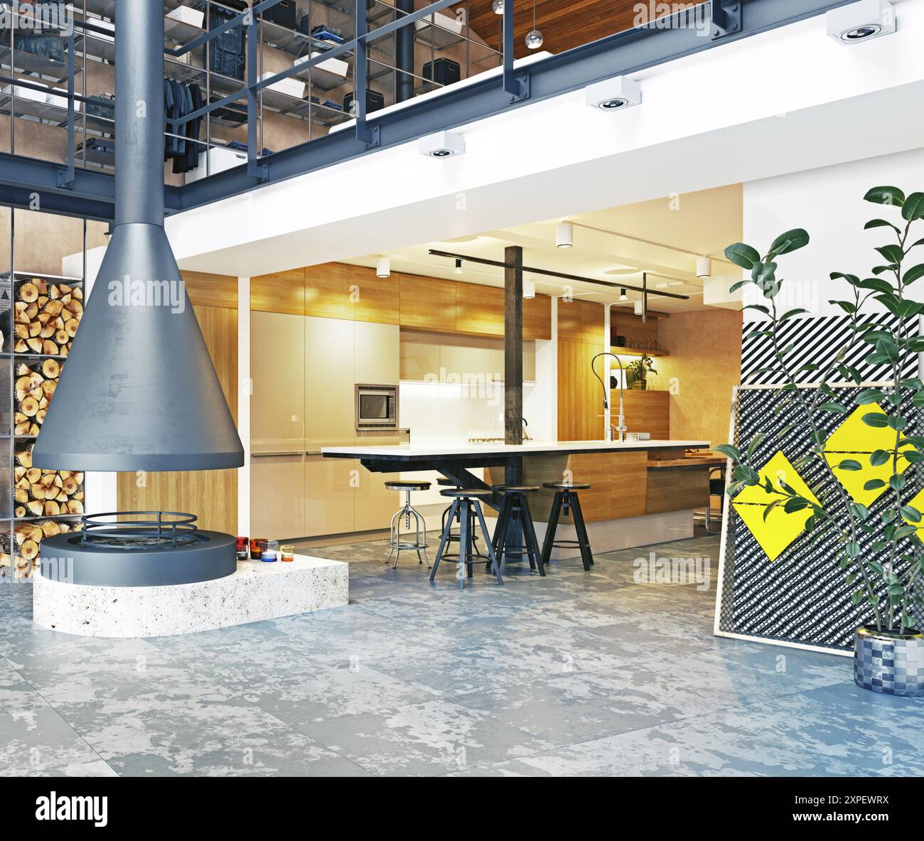 Modern loft hi-res stock photography and images - Alamy