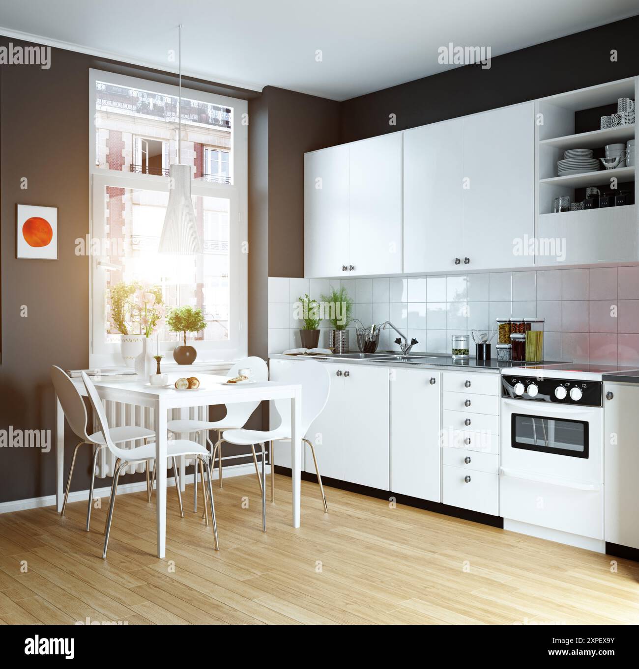Interior light grey kitchen hi-res stock photography and images - Alamy