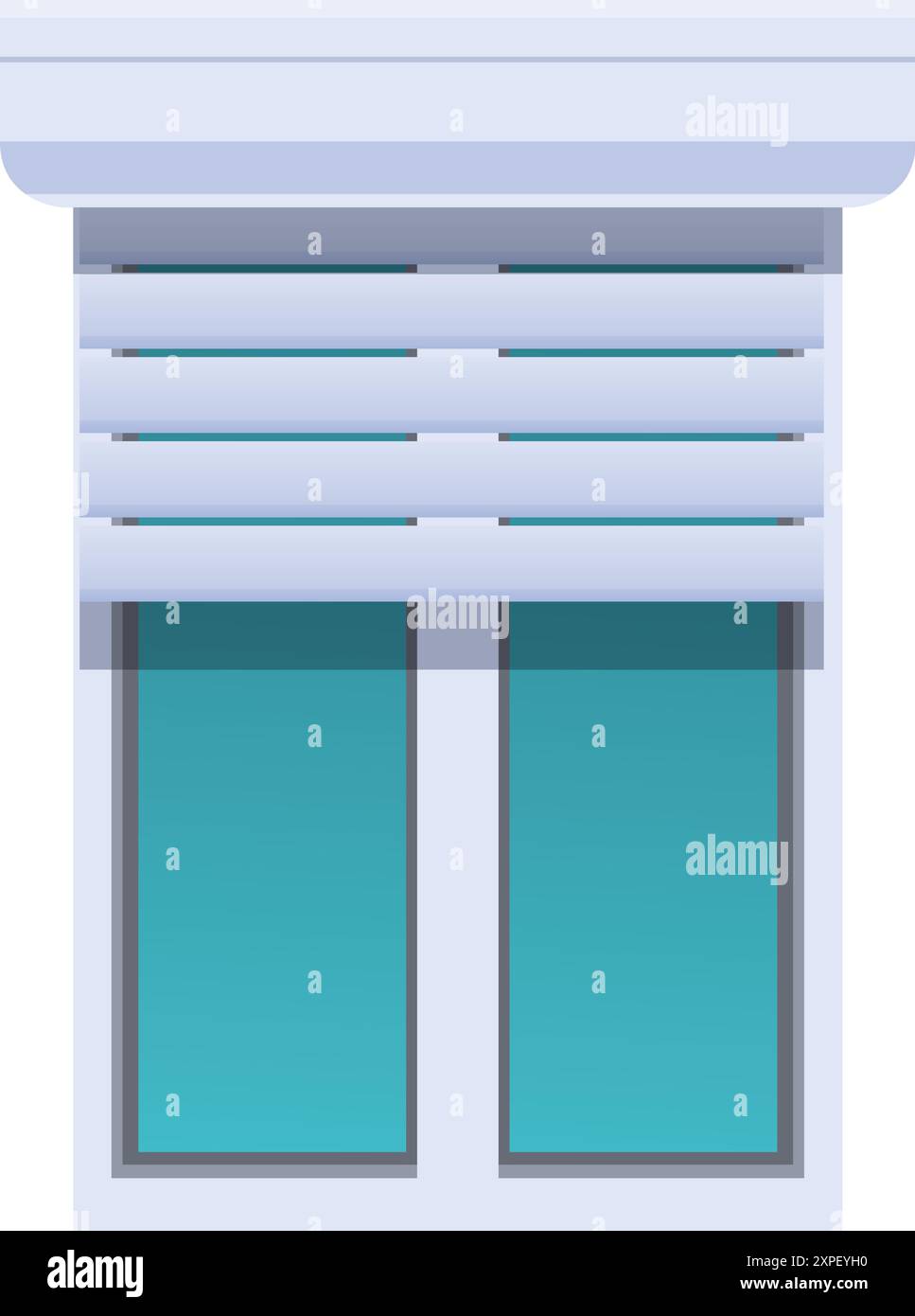 White window frame and blue shutter Stock Vector Images - Alamy