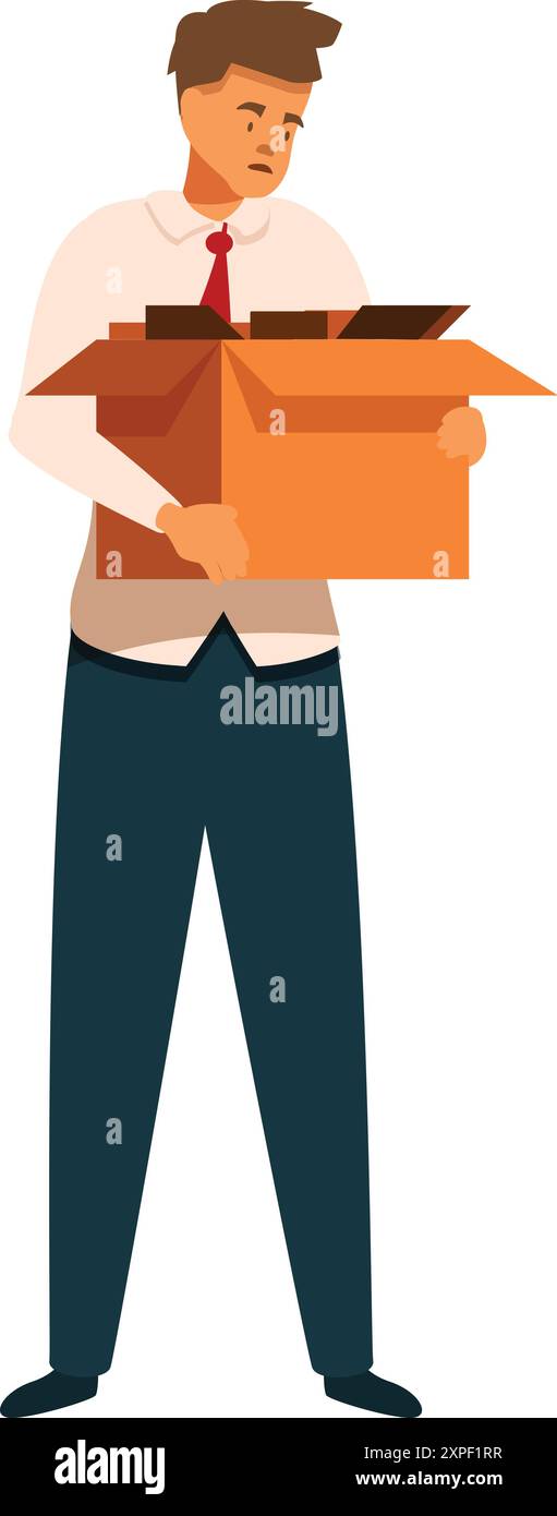 Fired businessman carrying box Stock Vector Images - Alamy