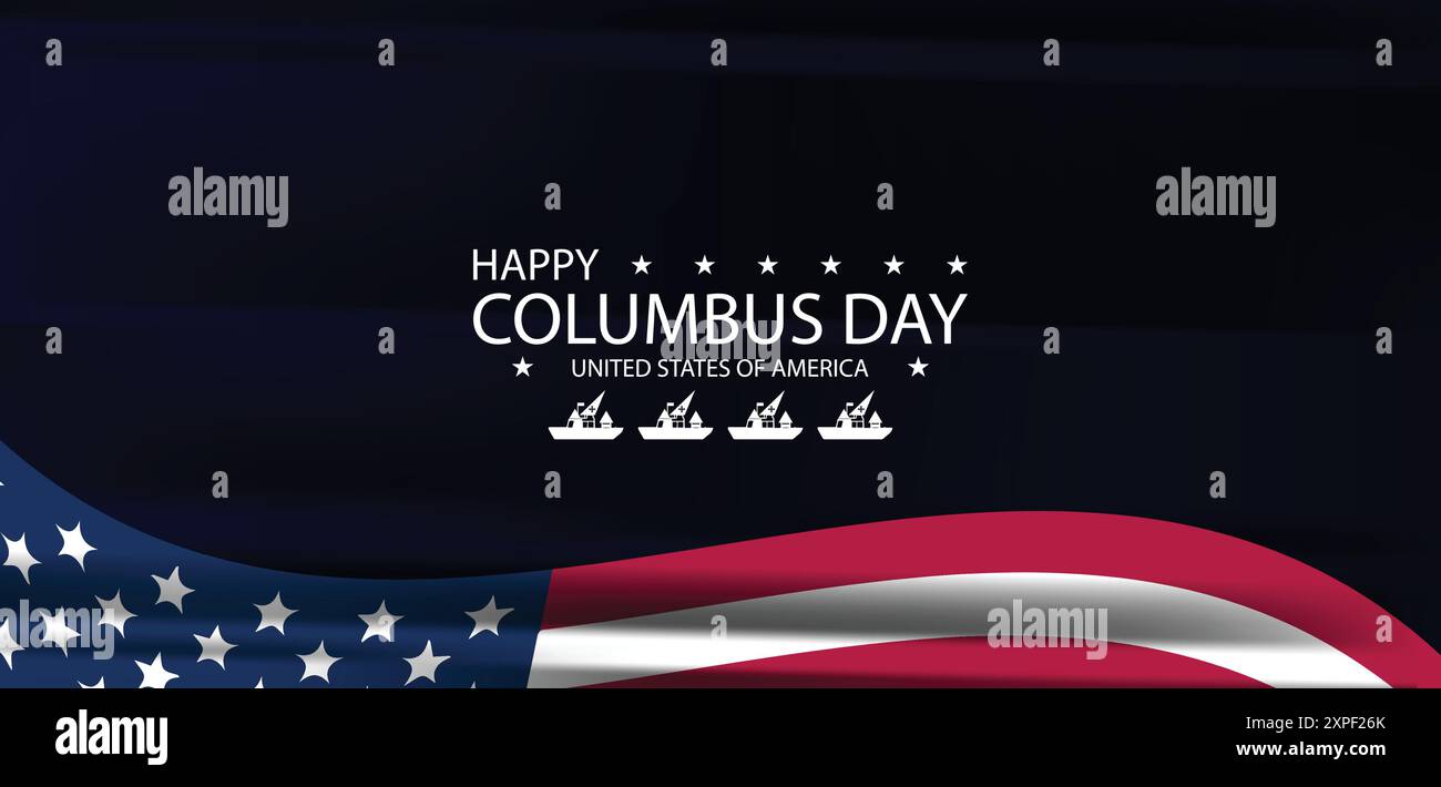 Happy Columbus Day text Design Stock Vector