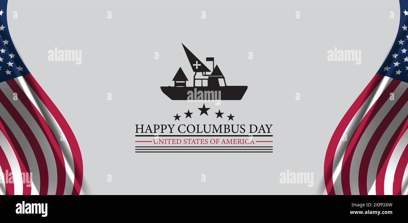 Happy Columbus Day text Design Stock Vector