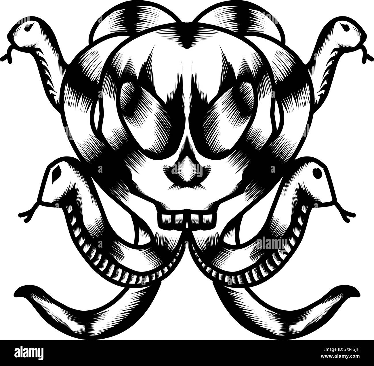 Skull Snake Design perfect for tshirt design, logo, sticker and others ...