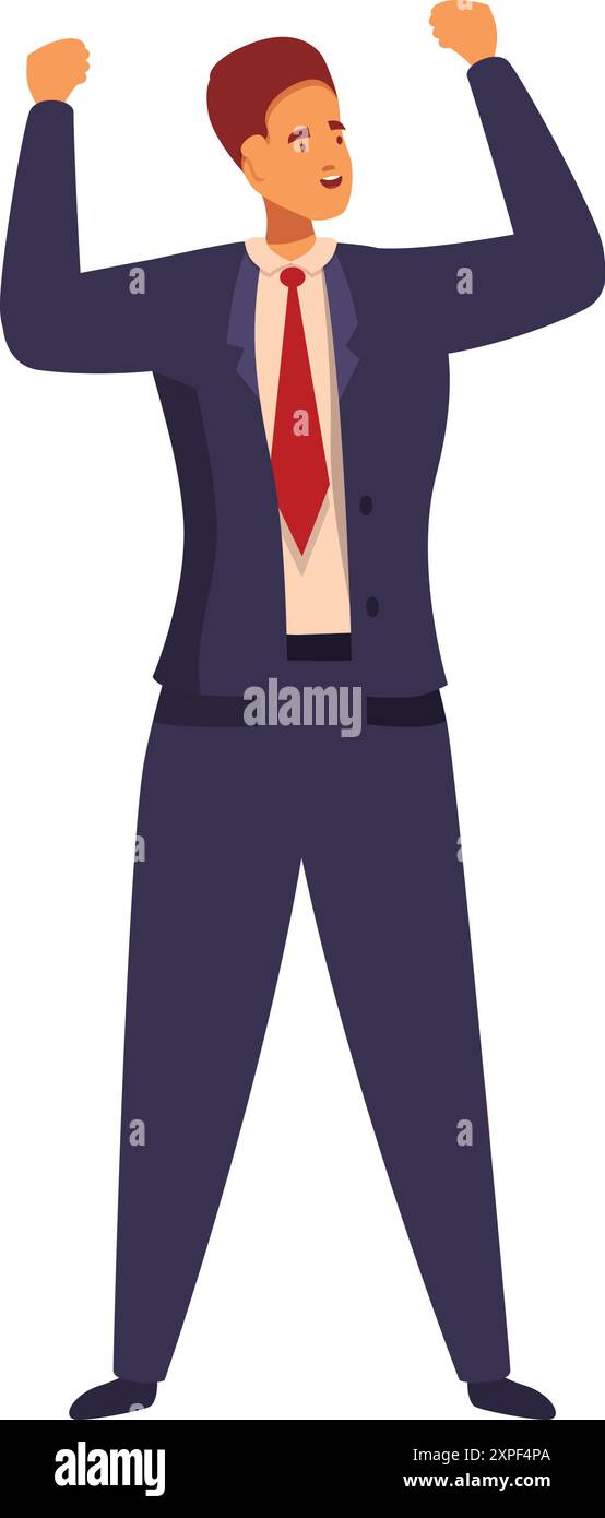 Businessman is raising his arms in the air, celebrating a victory Stock ...