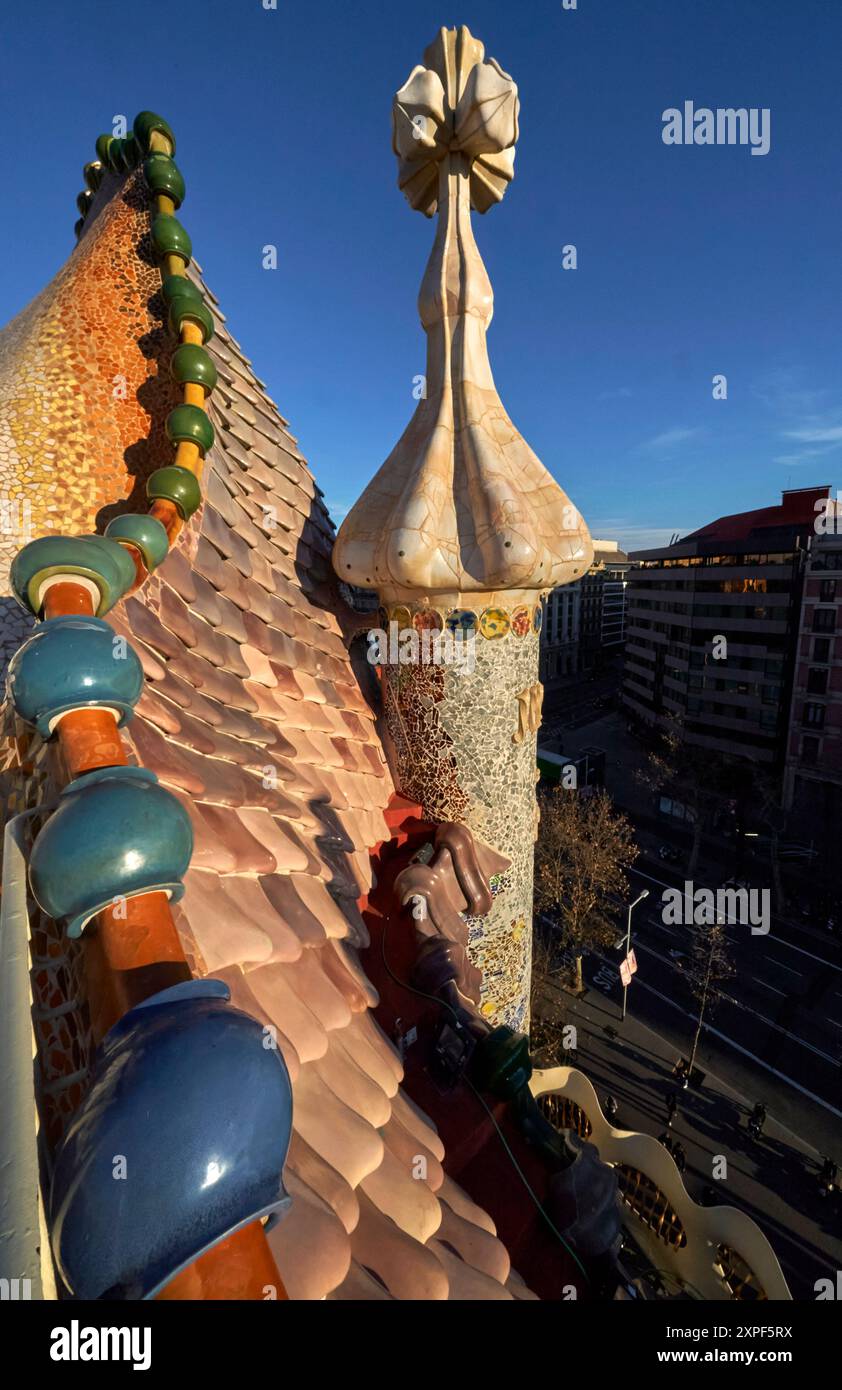 On the roof of Casa Batllo, Barcelona Stock Photo - Alamy