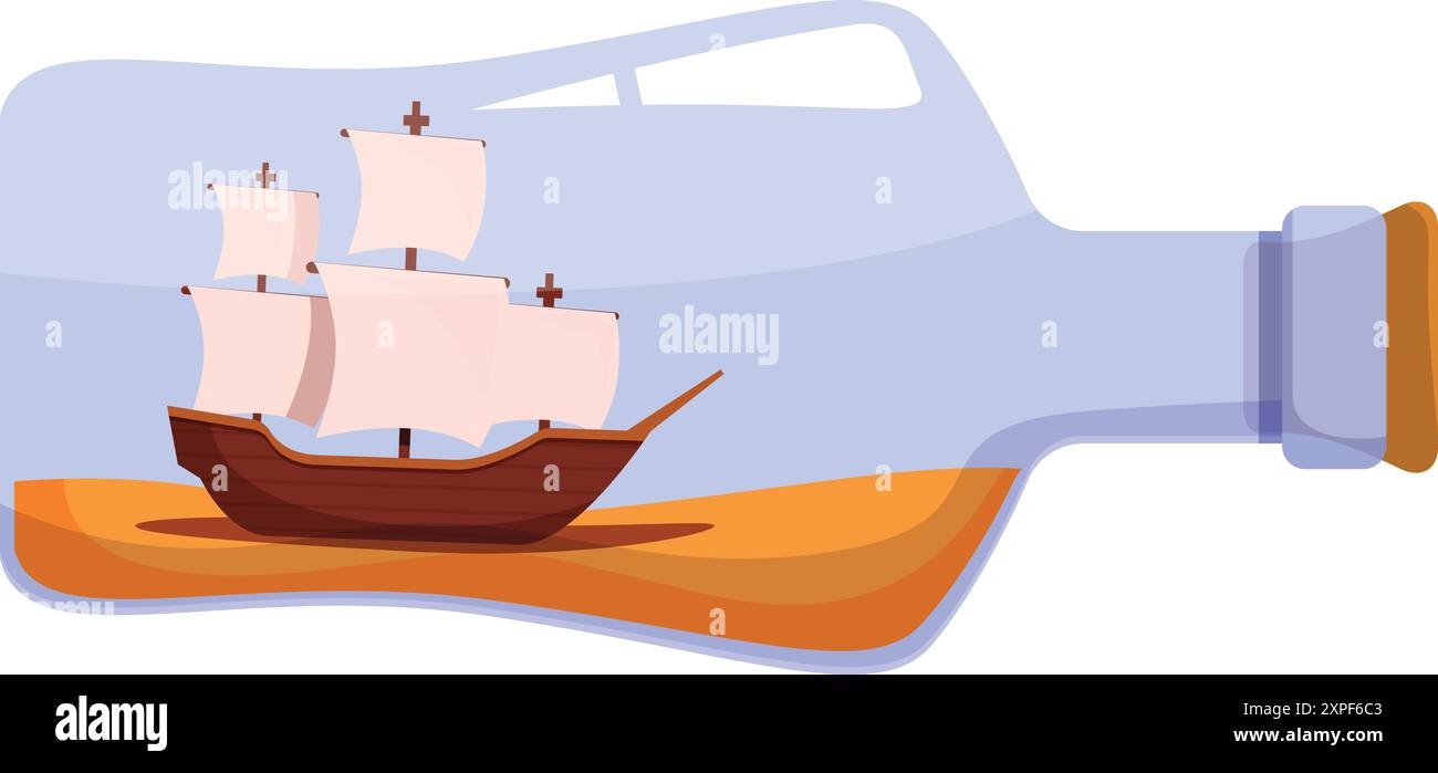 Vintage wooden sailing ship inside Stock Vector Images - Alamy