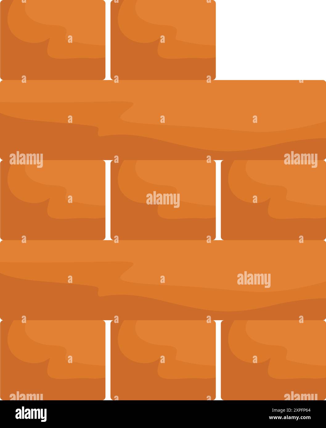 Partially built brick wall, representing construction, barriers, or progress Stock Vector