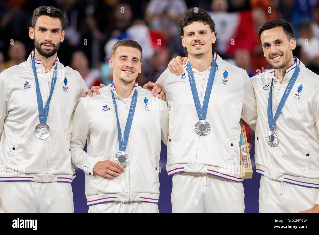 Paris, France. 05th Aug, 2024. Silver medallists France lucas ...