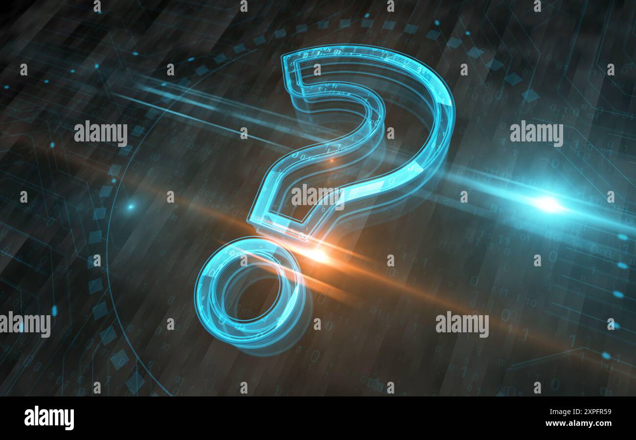 Question mark help and quiz symbol digital concept. Network, cyber ...