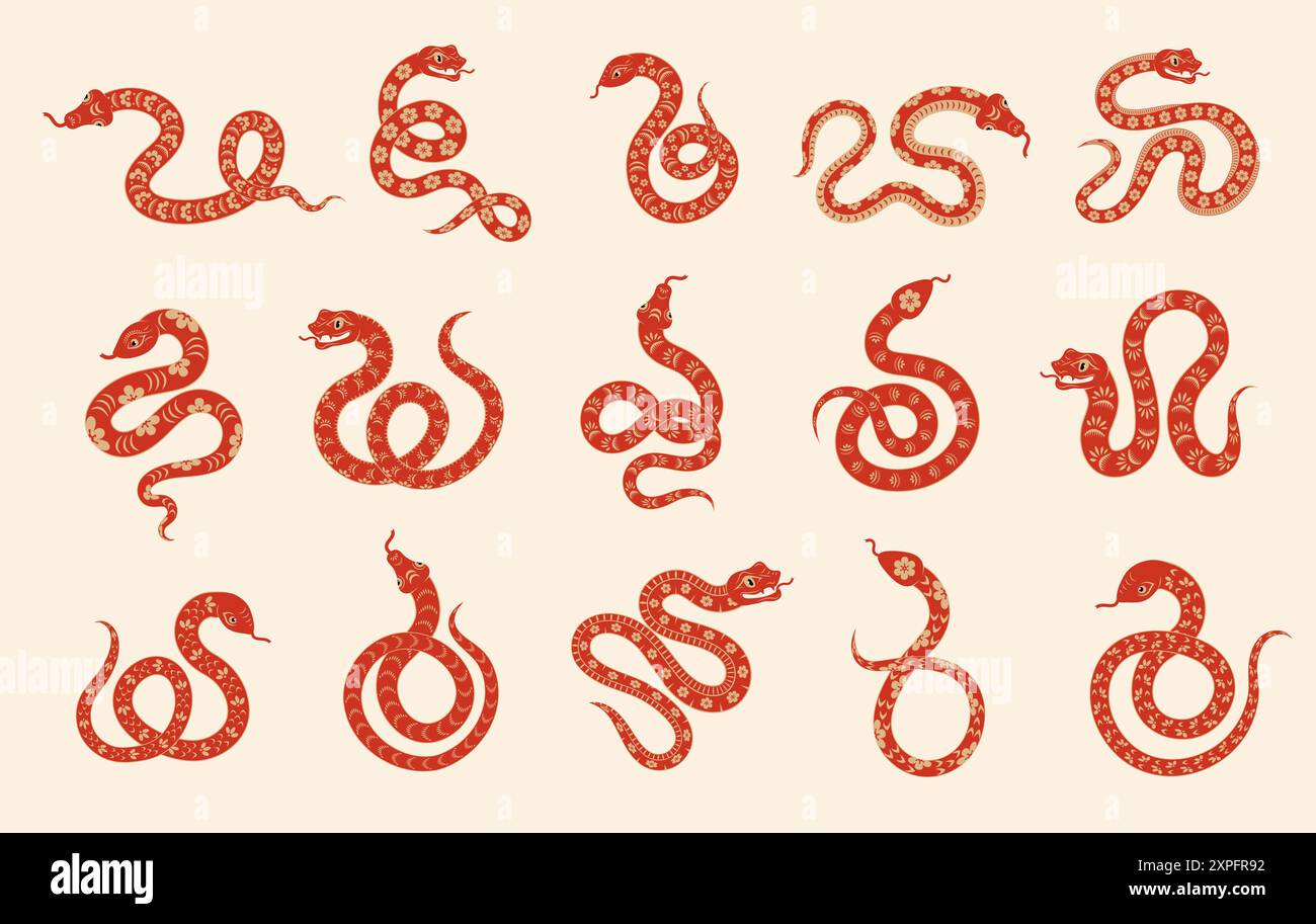 Snakes. New year zodiac symbol simple design template recent vector ...