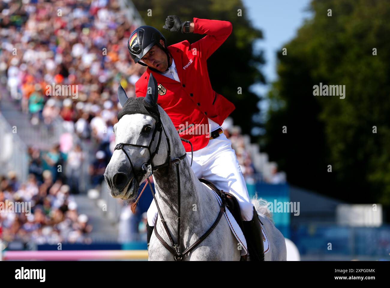 Germany's Christian Kukuk aboard Checker 47 during the Jumping ...