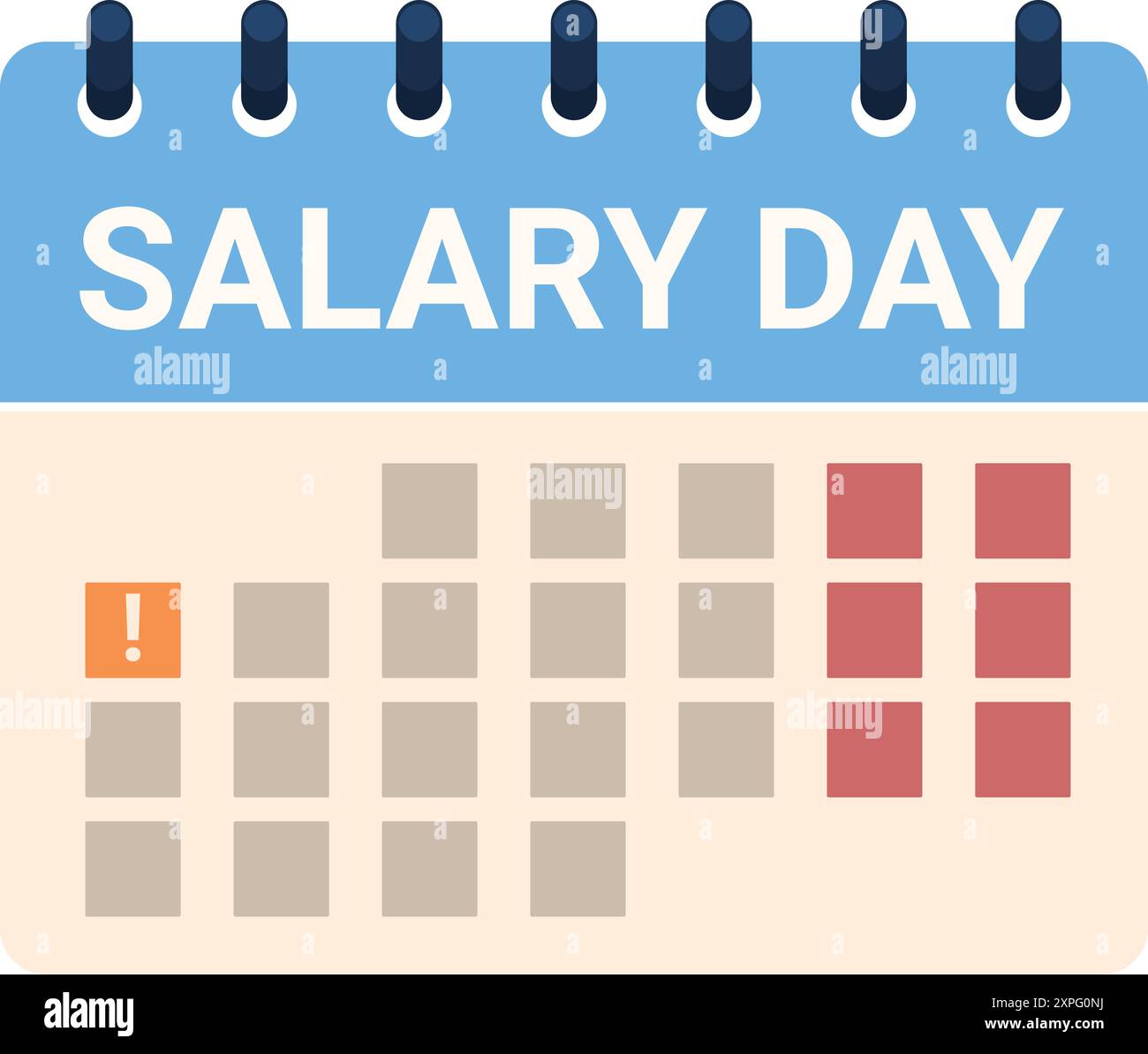 Calendar showing salary day with highlighted date for payroll, wage,  income, earnings, or remuneration Stock Vector Image & Art - Alamy