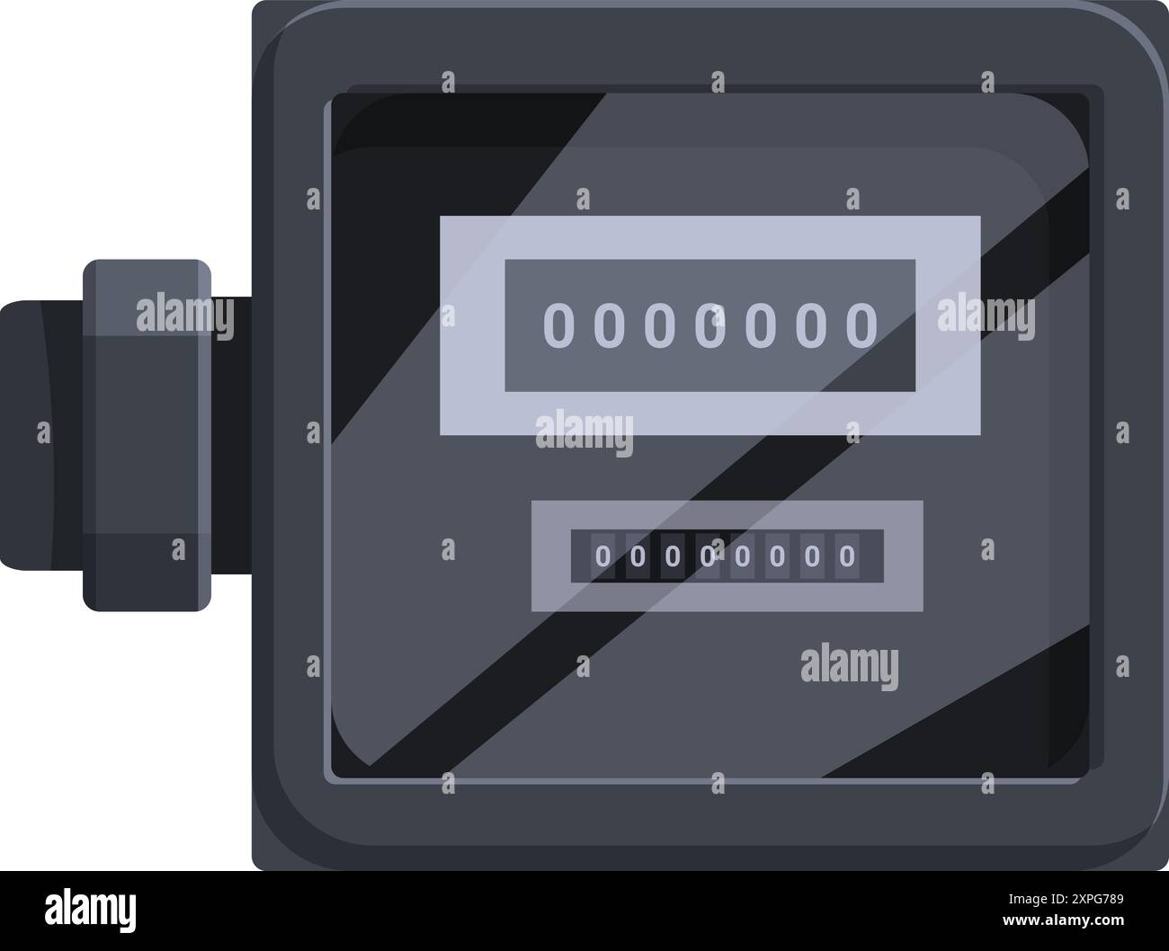 Electric meter is tracking energy usage, with its digital display ...