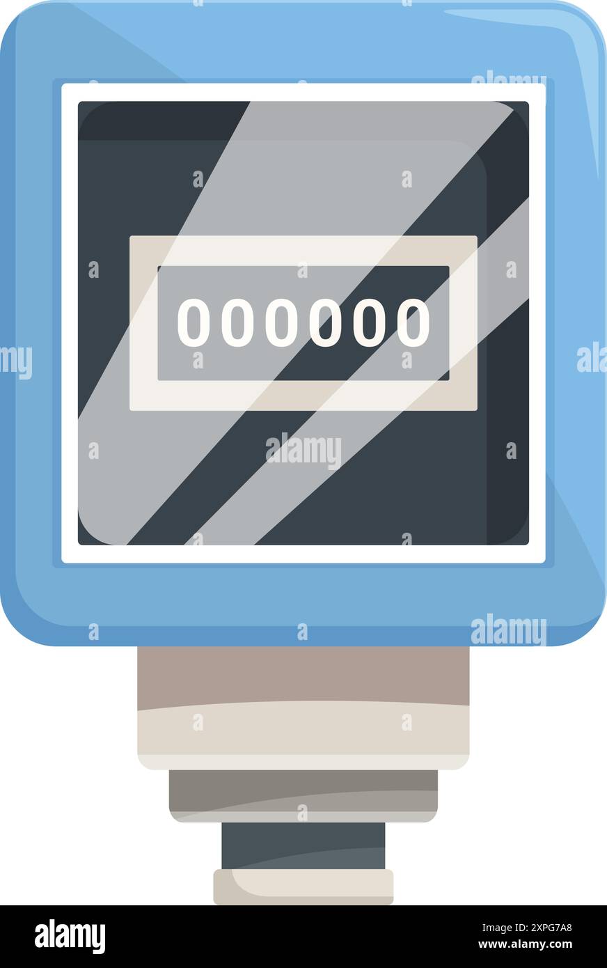 Electric meter is showing energy consumption data on display Stock Vector