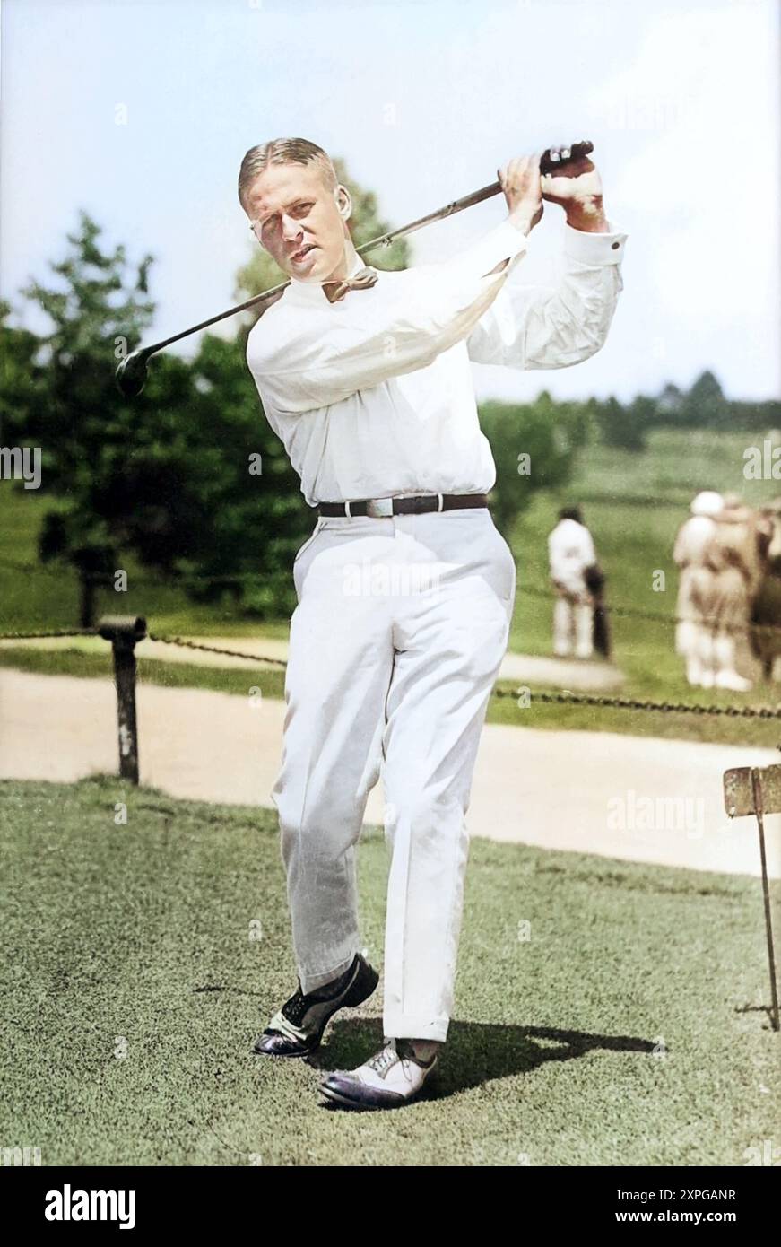 Famous golfer Bobby Jones c 1921 colorized Stock Photo - Alamy