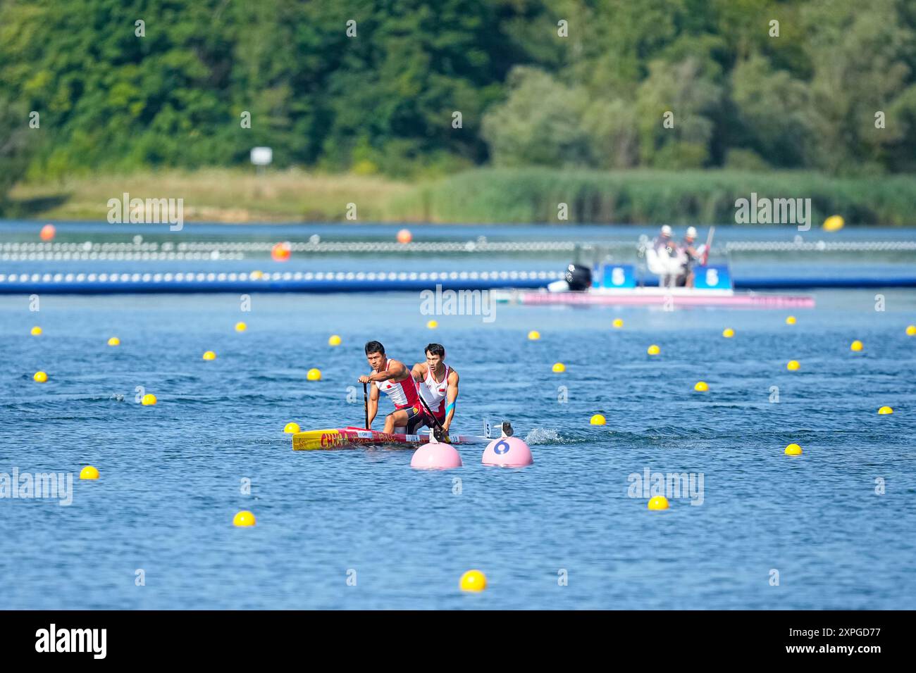 Hao Liu and Bowen Ji of China compete during Men's Canoe Double 500m ...