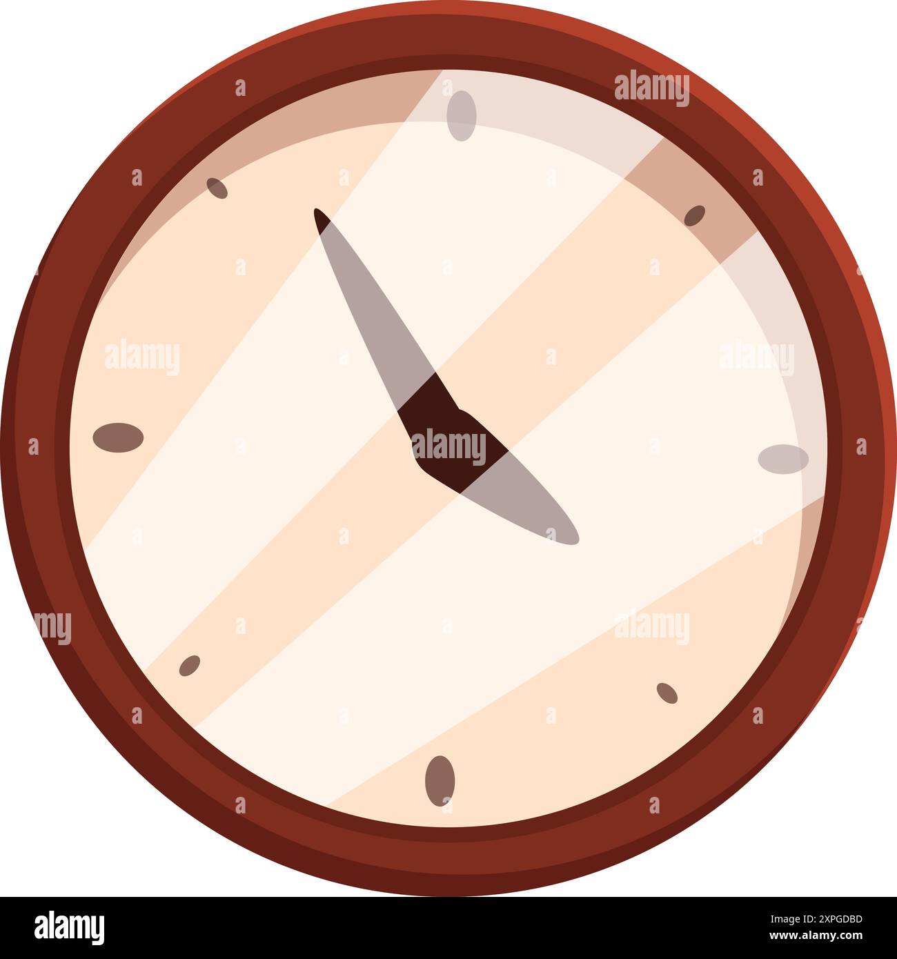 Classic round wall clock is displaying the time with its hour and minute hands Stock Vector