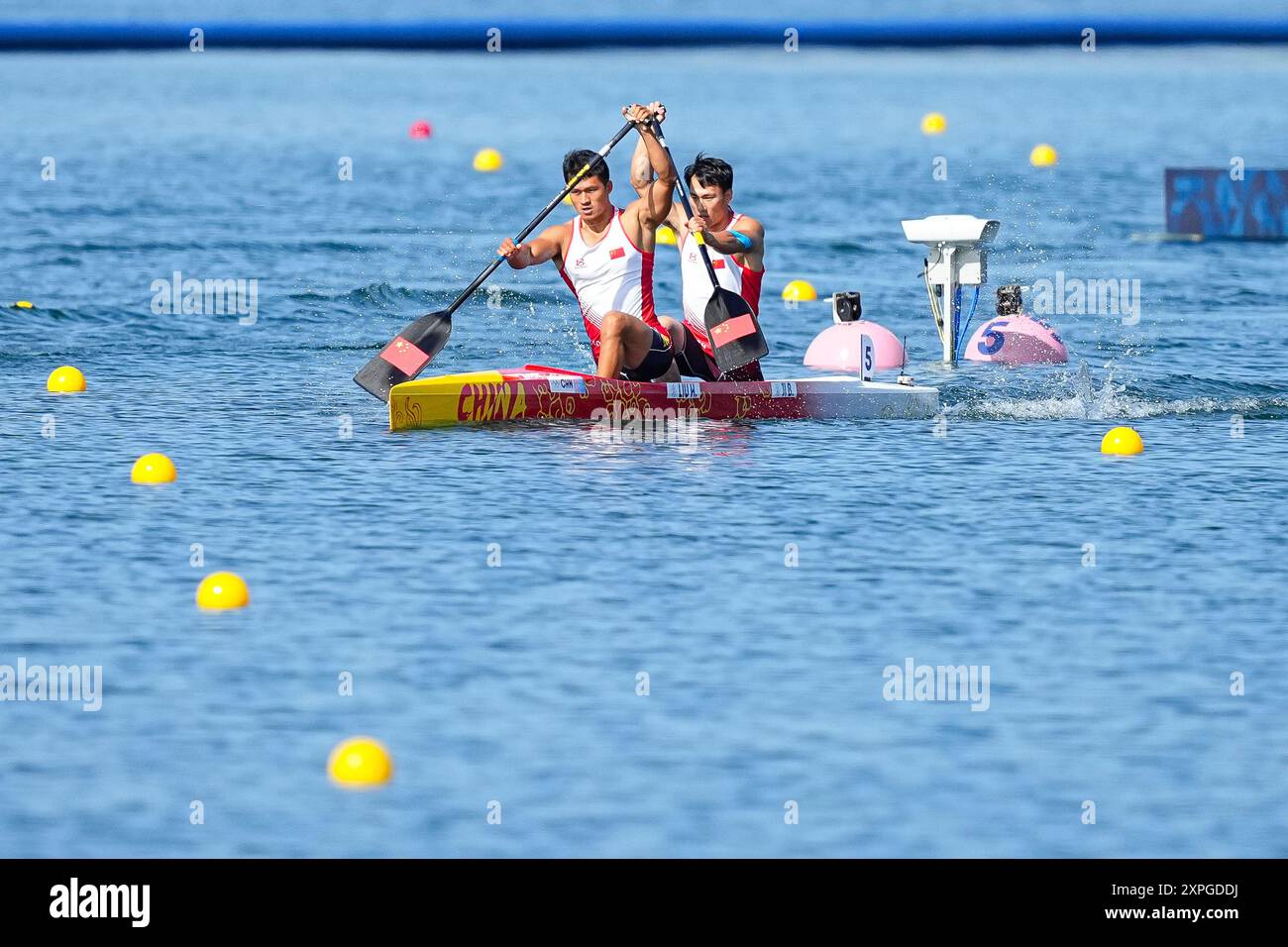 Hao Liu and Bowen Ji of China compete during Men's Canoe Double 500m ...