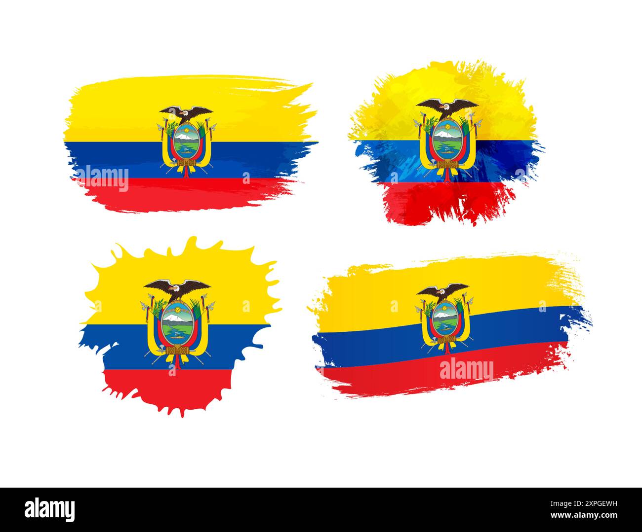 Creative clipart of watercolor style spots with Ecuadorian flag ...