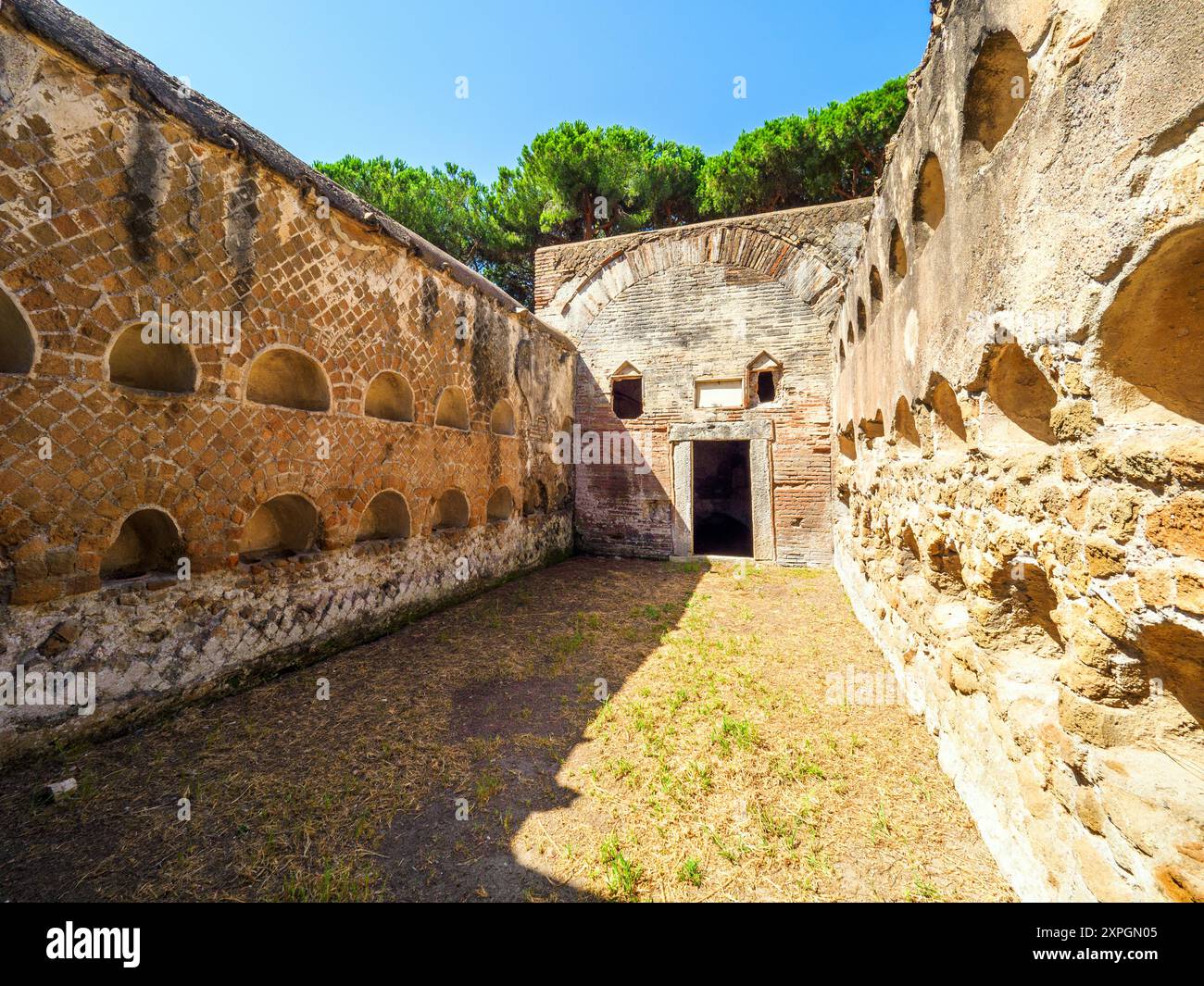 The Necropolis Rome Funerary niches of a burial building in the Necropolis of Portus in the ...