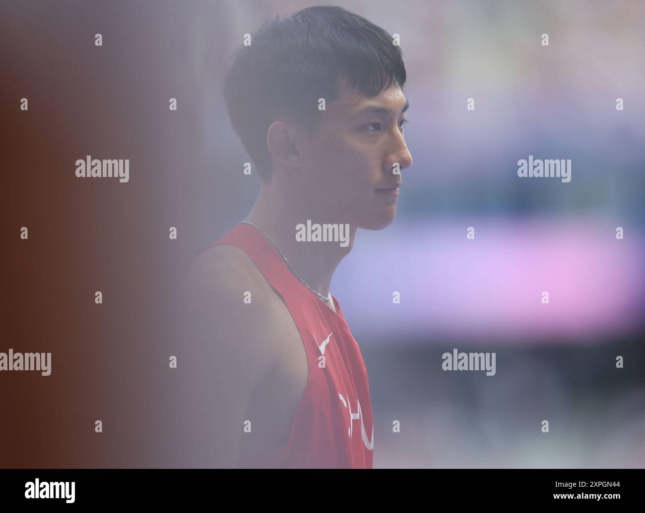 Paris, France. 6th Aug, 2024. Xie Zhiyu of China reacts before the men