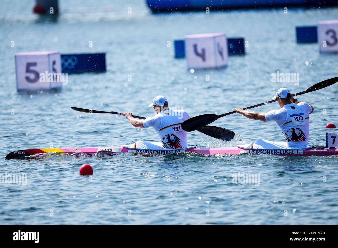 Max Rendschmidt and Tom Liebscher-Lucz of Germany compete during Men's ...