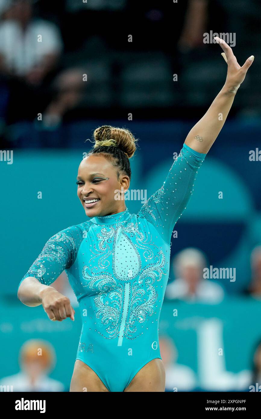 PARIS, FRANCE AUGUST 5 Rebeca Andrade of Brazil during the Women's