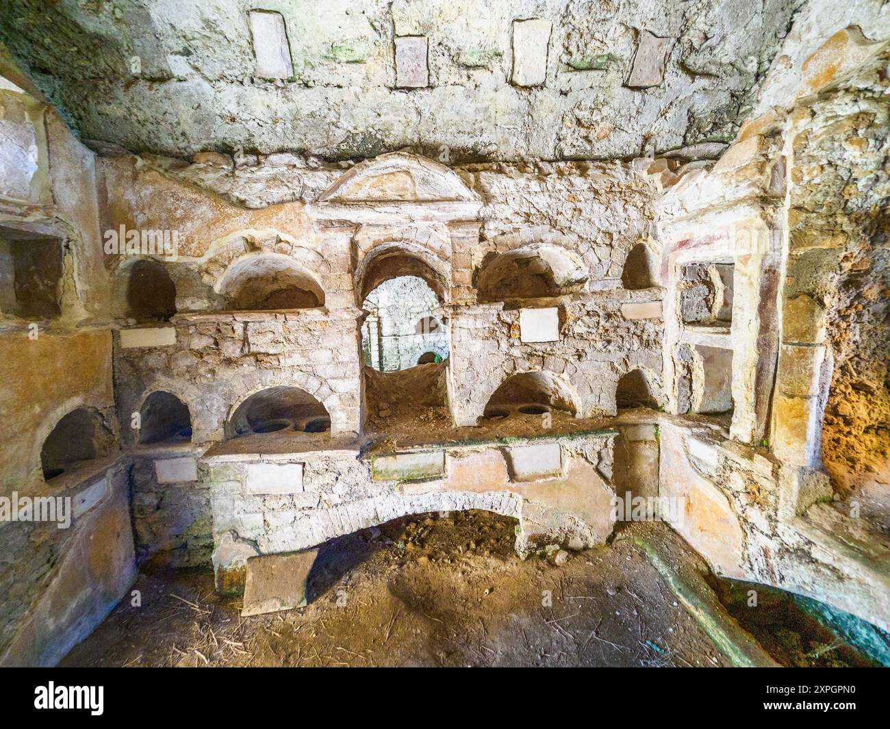 Portus Rome Funerary niches of a burial building in the Necropolis of Portus in the ...
