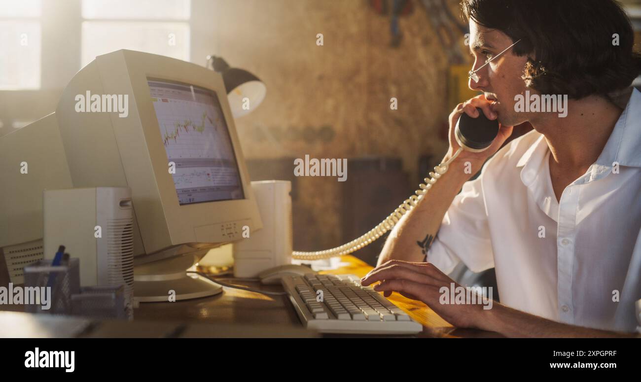 80s 90s using retro phone hi-res stock photography and images - Alamy