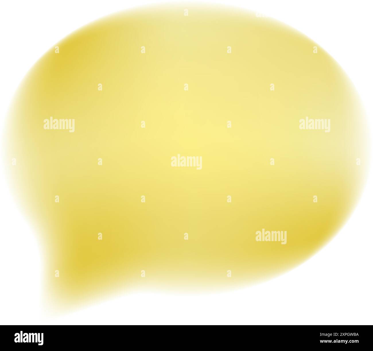 Blurred yellow speech bubble is floating on a white background Stock ...