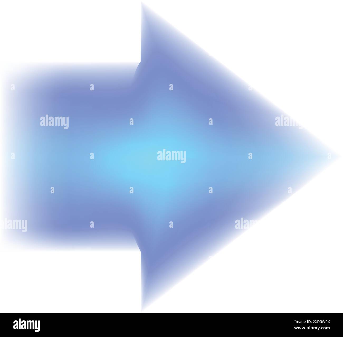Blurred blue arrow is pointing to the right on a white background Stock ...