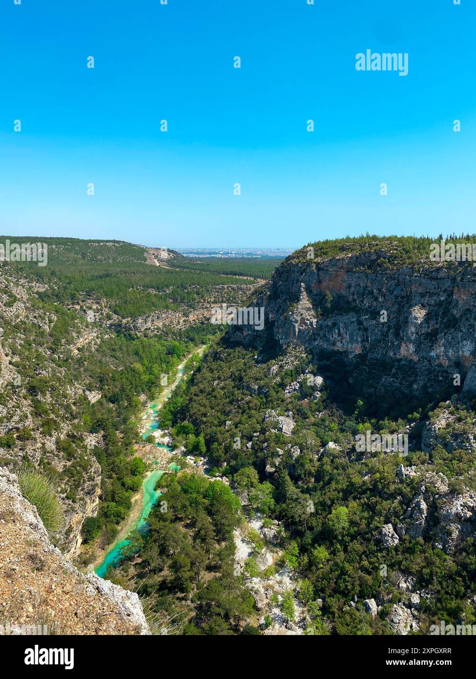 Aerial top view of green canyon Stock Photo - Alamy