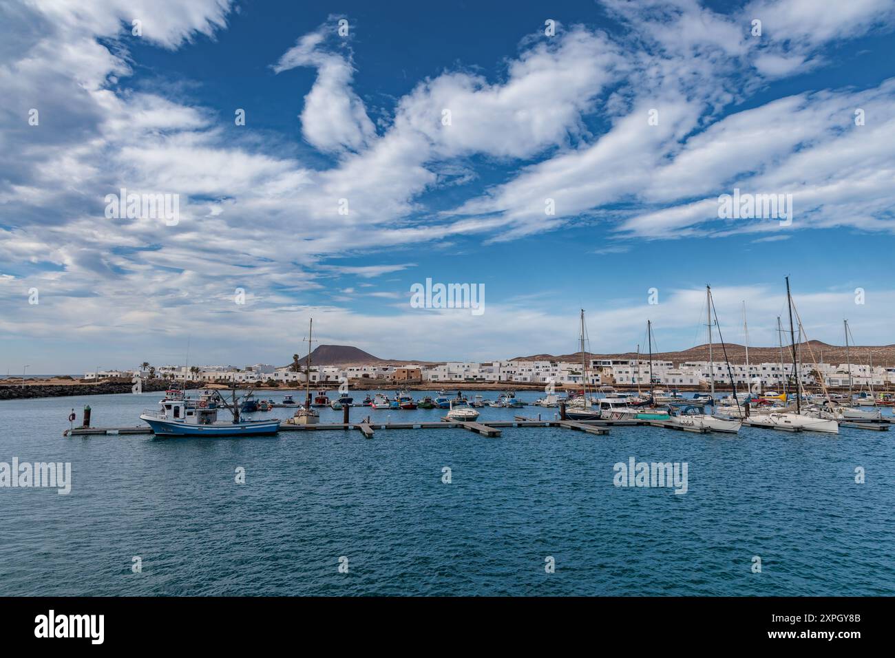 The village of Caleta del Sebo on the island of Graciosa near Lanzarote, Canary Islands, Spain Stock Photo