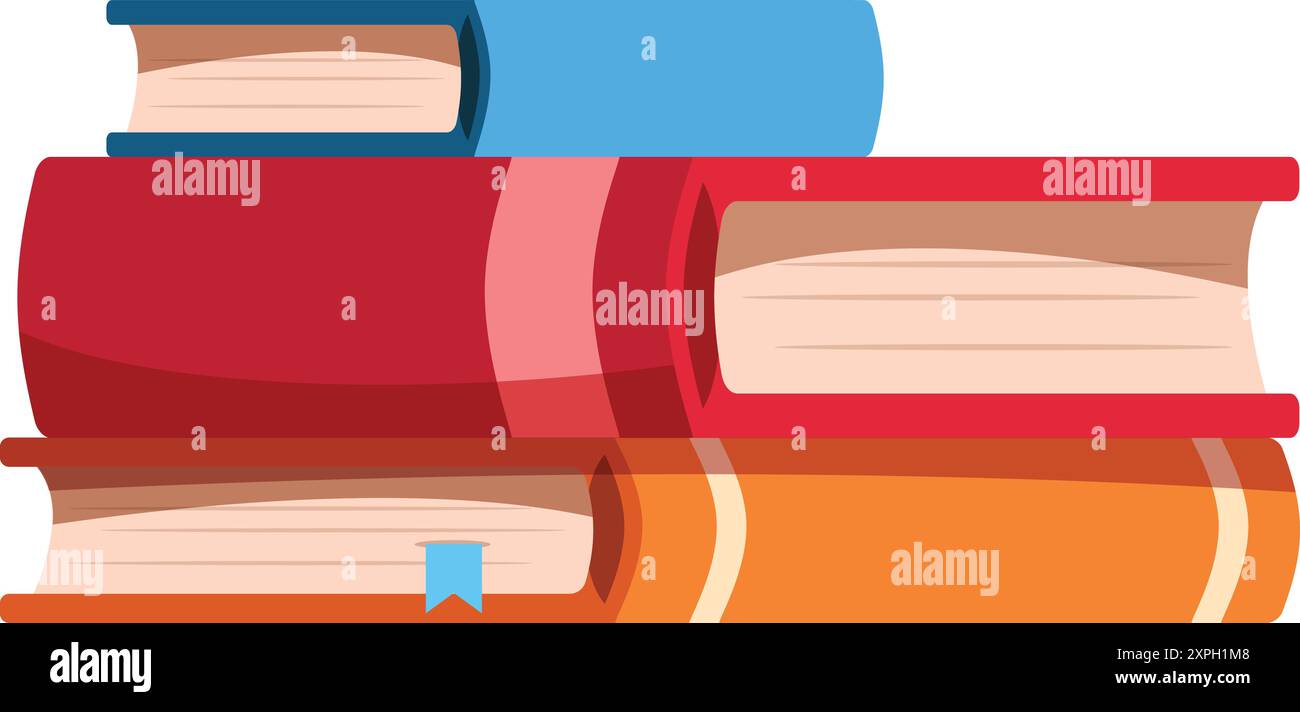 Stack of three colorful books is forming a staircase of knowledge ...