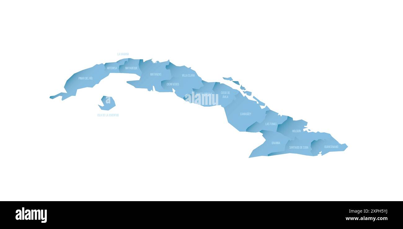 Cuba Political Map Of Administrative Divisions Provinces Shaded Cuba Political Map Of Administrative Divisions Provinces Shaded Vector Map With 3d Like Blue Gradient And Name Labels 2XPH5YJ