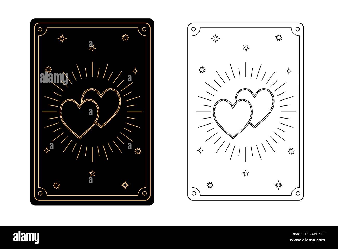 Tarot card lovers. The major arcana of a deck of cards. Stock Vector