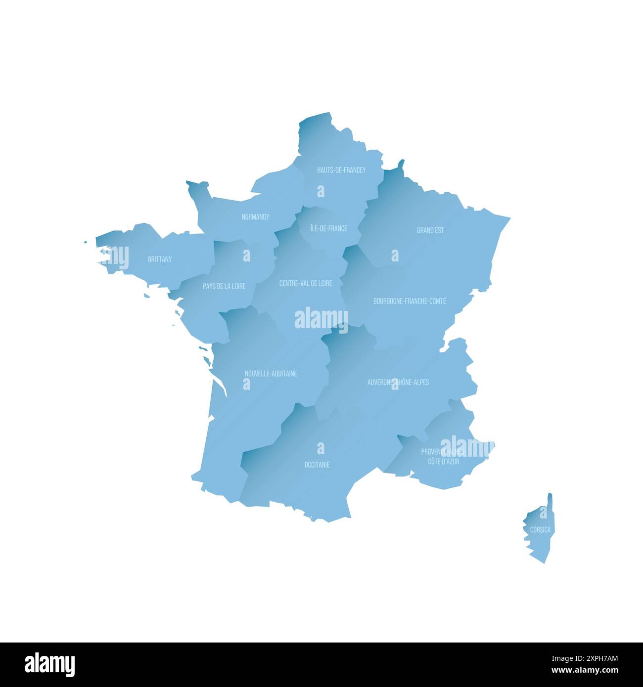 Map france shaded hi-res stock photography and images - Alamy
