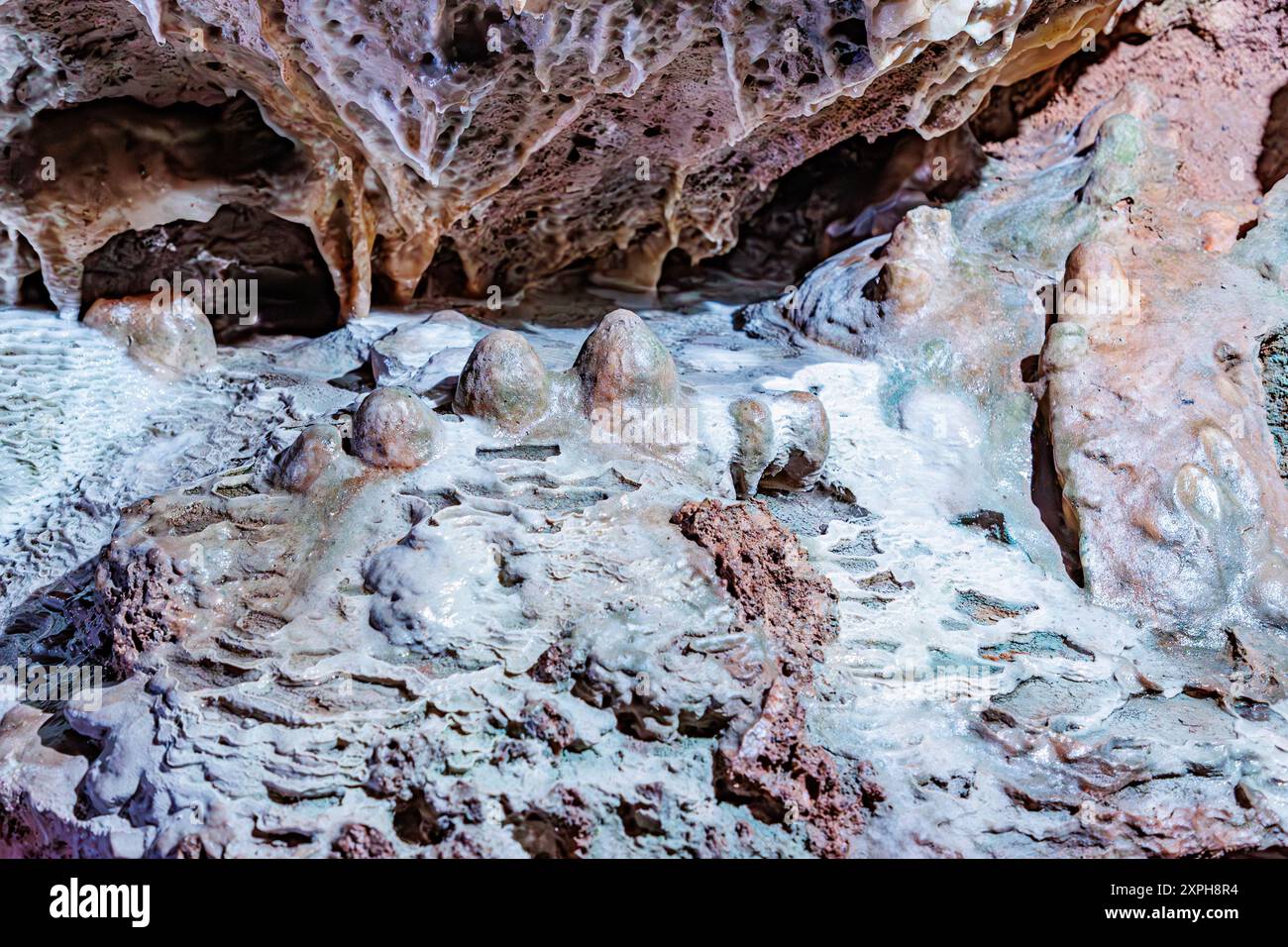 Underground rock formation with porous, irregular, rough and cracked ...