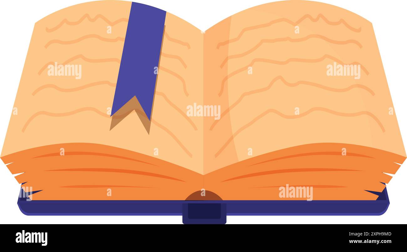 Open book is laying on a surface with a bookmark Stock Vector Image ...