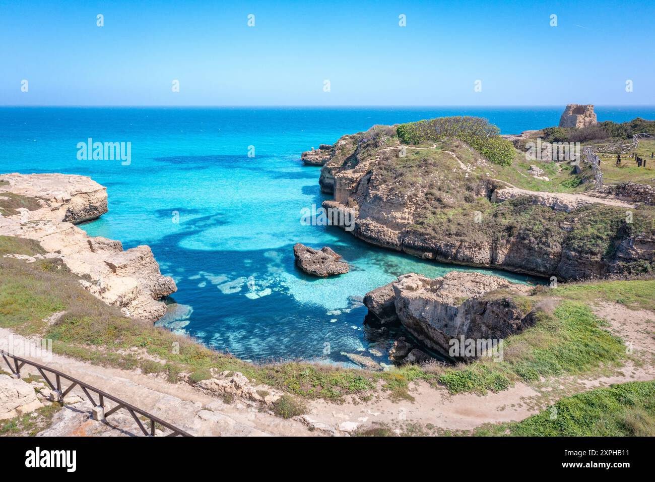 The archaeological site of Roca Vecchia, in Puglia, Salento, Italy. Stock Photo