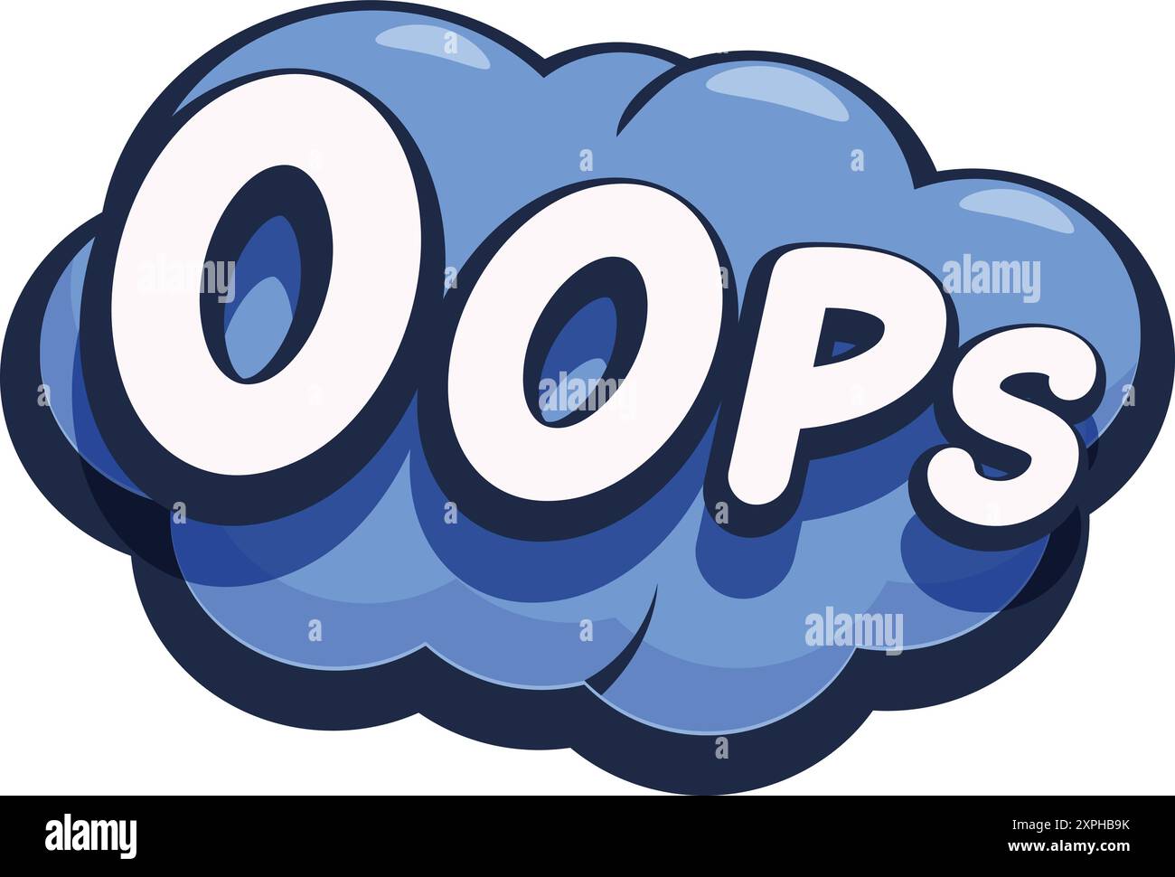 Oops comic speech bubble is floating, expressing surprise Stock Vector